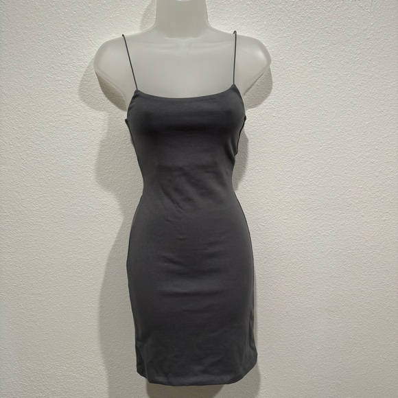 NWT zara grey sleeveless cami bodycon fitted mini dress - Picture 1 of 9